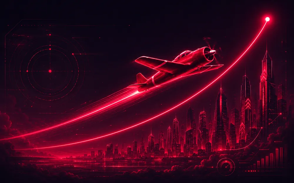 Aviator crash game on DBBet Tanzania — the multiplier climbing over a neon skyline